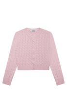 Frankies Bikinis Dudley Cable Knit Cardigan Cozy Pink