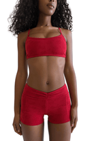 Frankies Bikinis Reine Shine Jacquard Bralette Heatwave