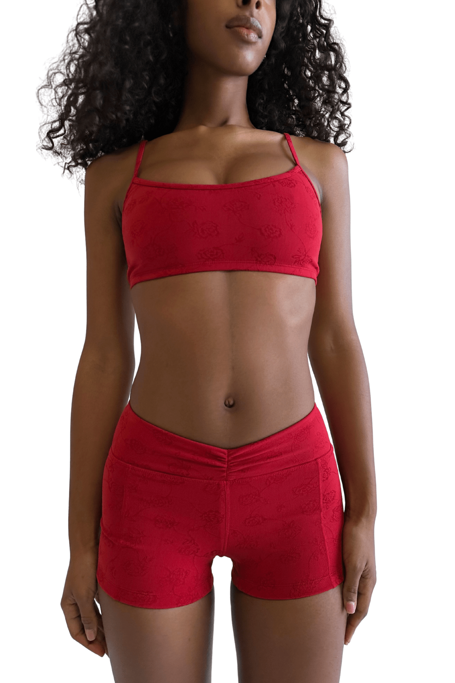 Frankies Bikinis Reine Shine Jacquard Bralette Heatwave