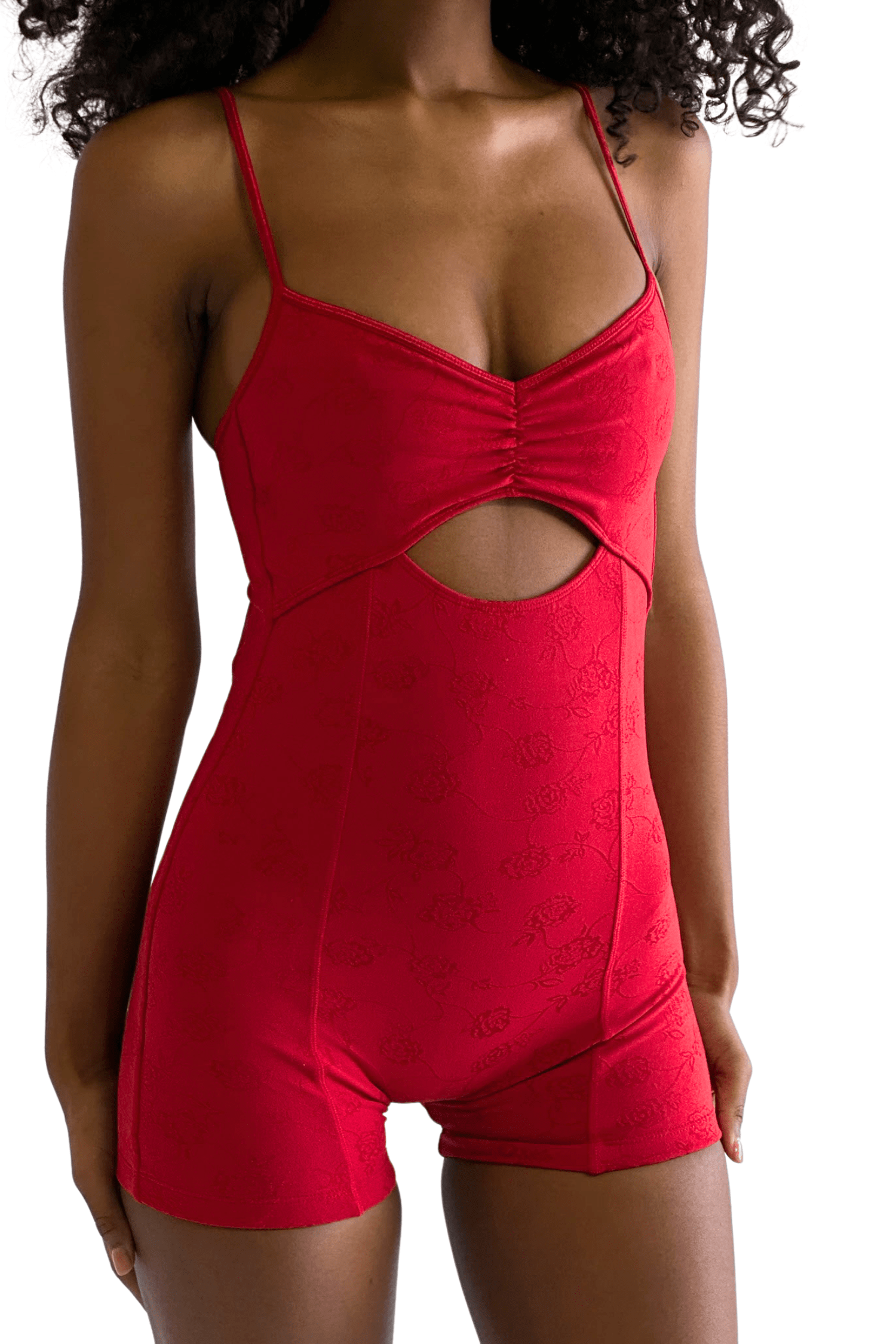 Frankies Bikinis Clara Shine Jacquard Bodysuit Heatwave