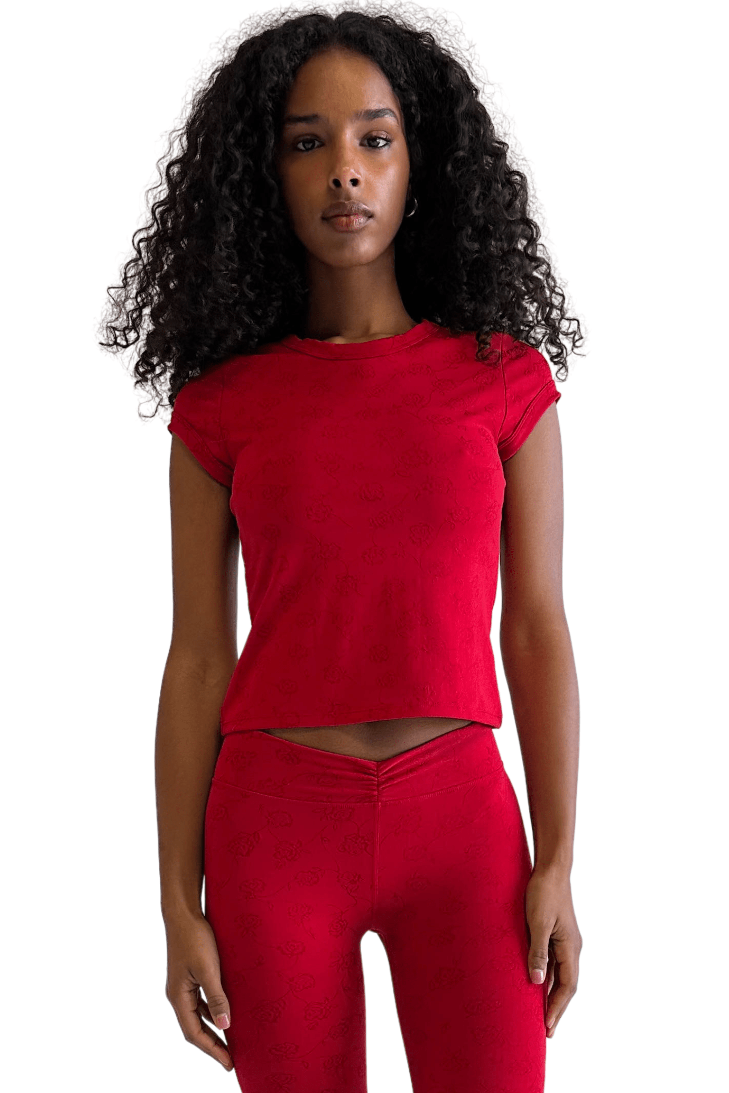 Frankies Bikinis Archie Shine Jacquard Tee Heatwave