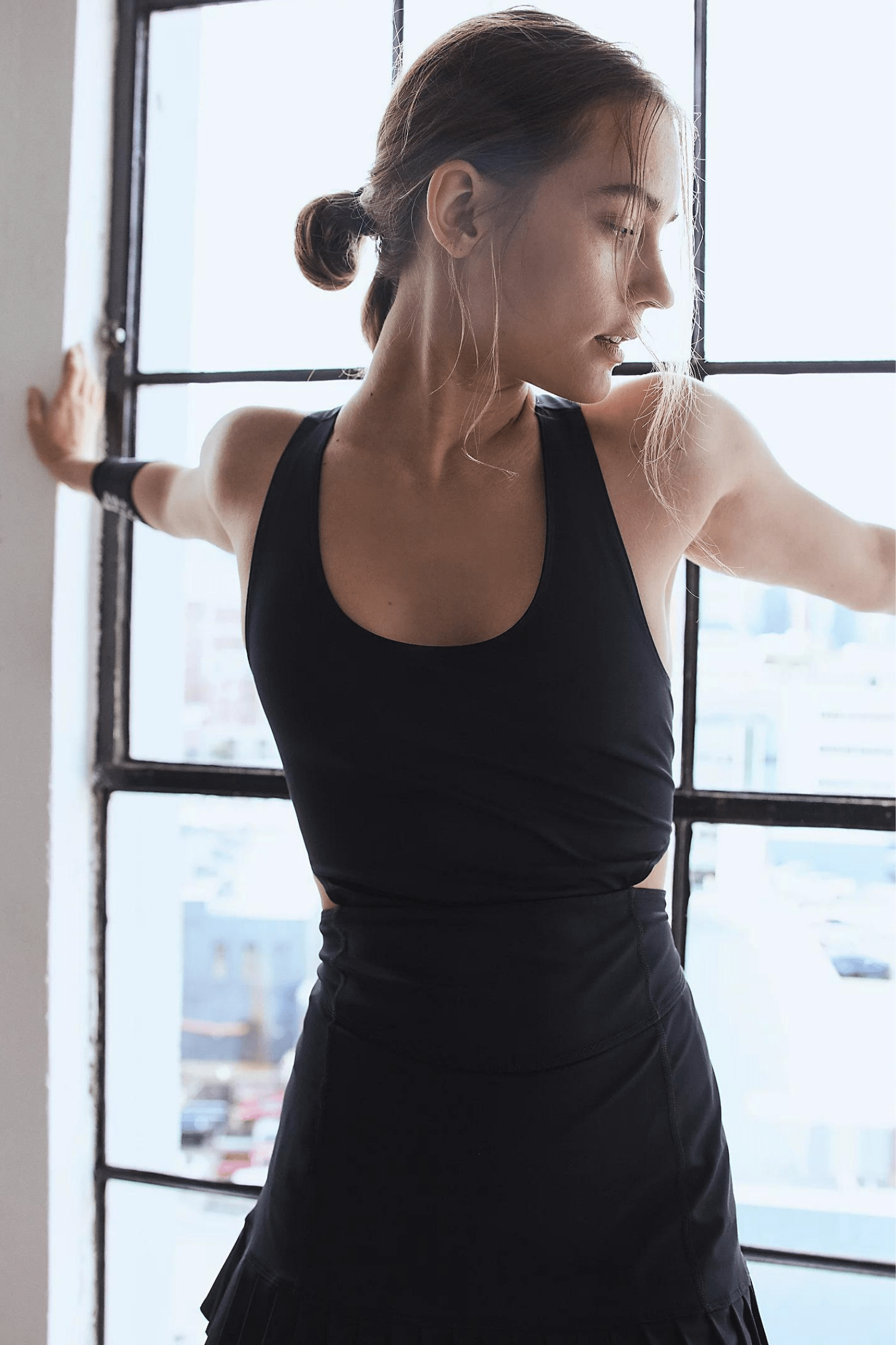 Free People Movement Back It Up Skortsie Black