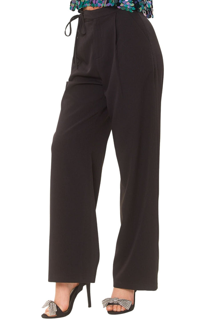 Idem Ditto Side Tie Detailed Classic Trouser Black