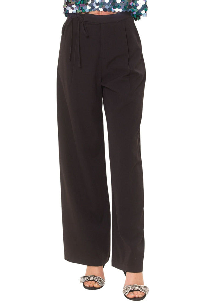 Idem Ditto Side Tie Detailed Classic Trouser Black