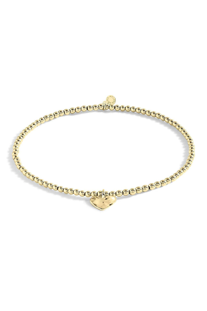 Katie Loxton Gold-Plated Anklet Gold Hammered Heart