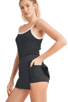 Kimberly C Side Slit Mini Skort Black