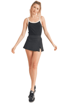 Kimberly C Side Slit Mini Skort Black