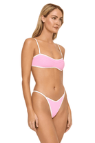 L SPACE Selena Bikini Top  Pink Sugar Cream