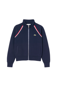 Women's High-Neck Zip Front Double Face Sweater