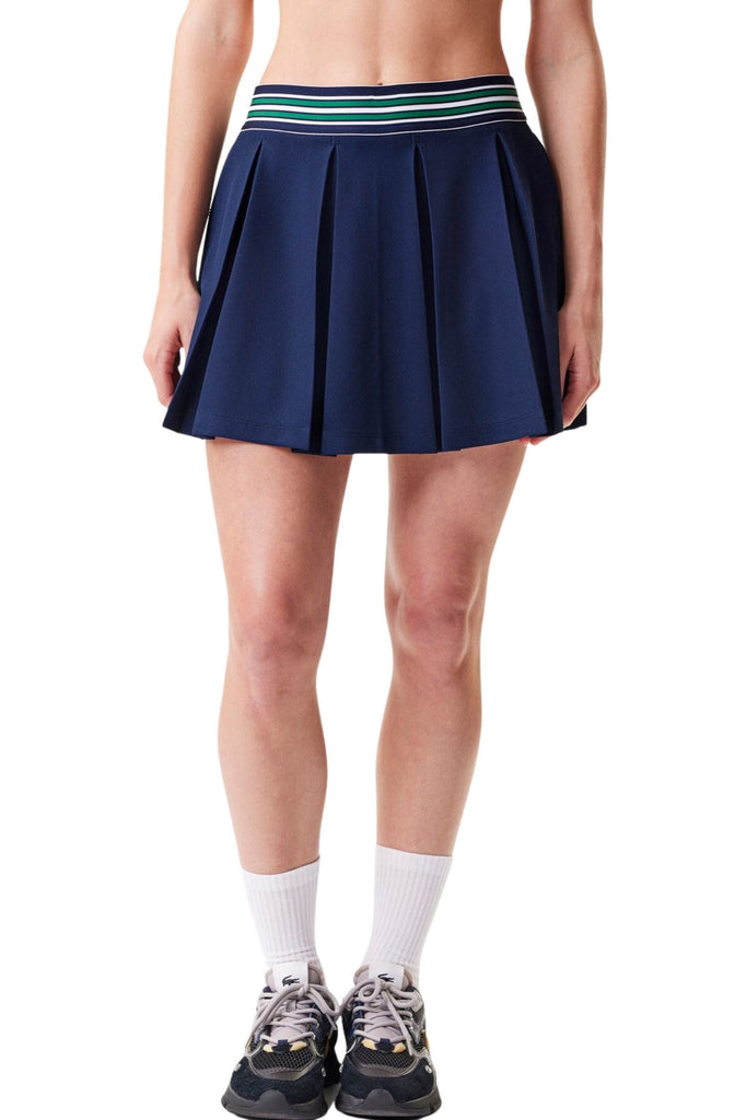 Lacoste Piqué Tennis Skirt with Built-In Shorts Navy Blue