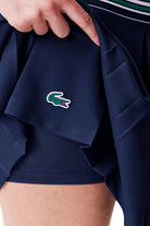 Lacoste Piqué Tennis Skirt with Built-In Shorts Navy Blue