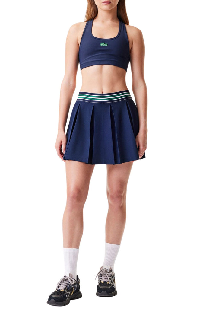 Lacoste Piqué Tennis Skirt with Built-In Shorts Navy Blue