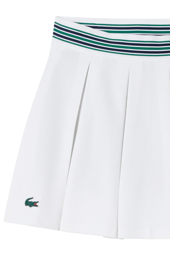 Lacoste Piqué Tennis Skirt with Built-In Shorts White