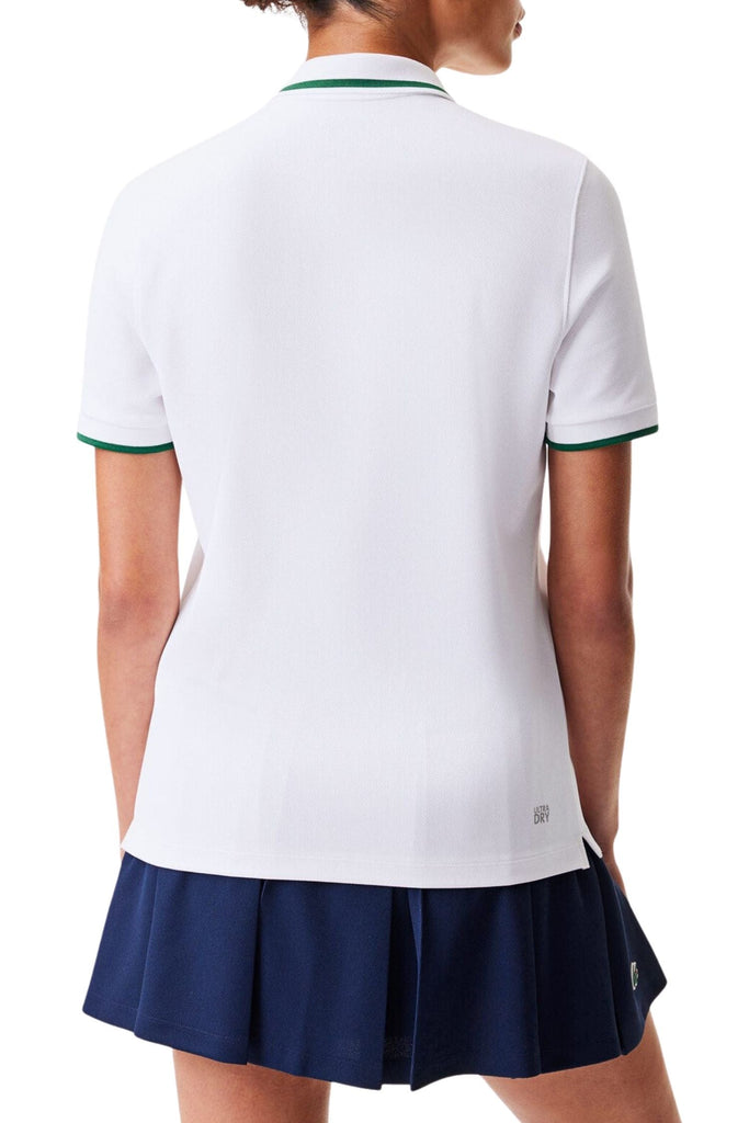 Lacoste Piqué Tennis Polo with Contrast Stripped Collar White