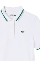 Lacoste Piqué Tennis Polo with Contrast Stripped Collar White