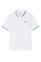 Lacoste Piqué Tennis Polo with Contrast Stripped Collar White
