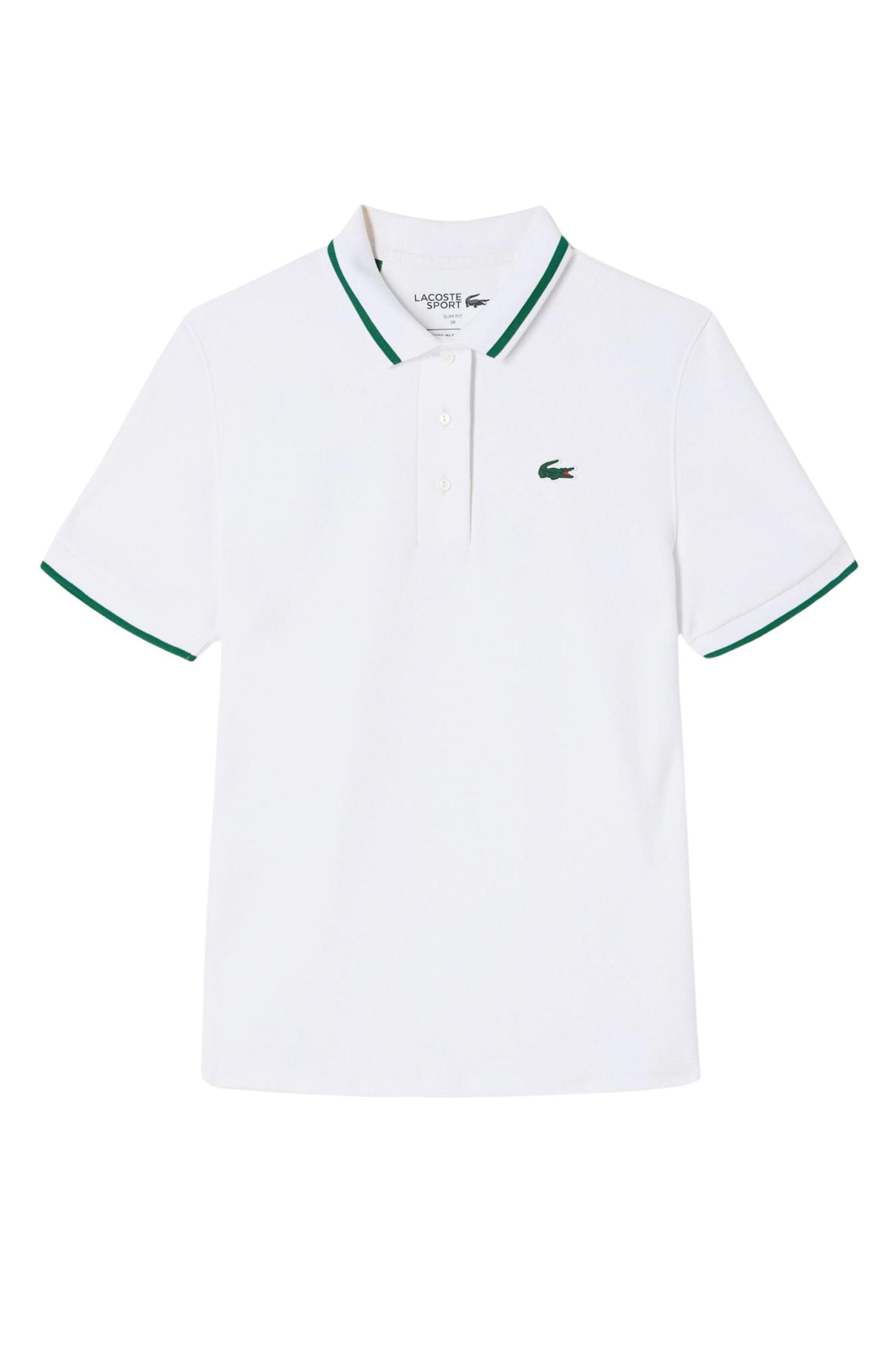 Lacoste Piqué Tennis Polo with Contrast Stripped Collar White