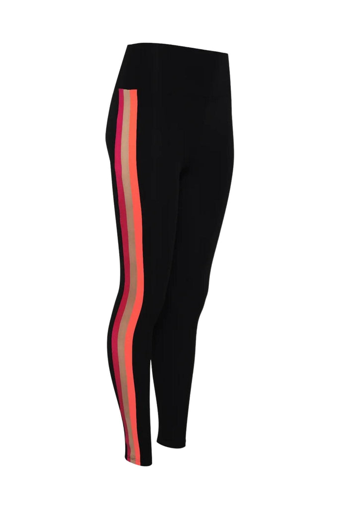 Lanston Sport Sprint Stripe Legging Black Multi