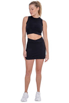 Mono B Venice Crossover Waist Active Skort Black