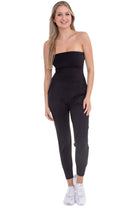 Mono B Strapless Full Length Jumpsuit Black