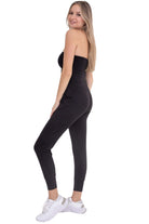 Mono B Strapless Full Length Jumpsuit Black