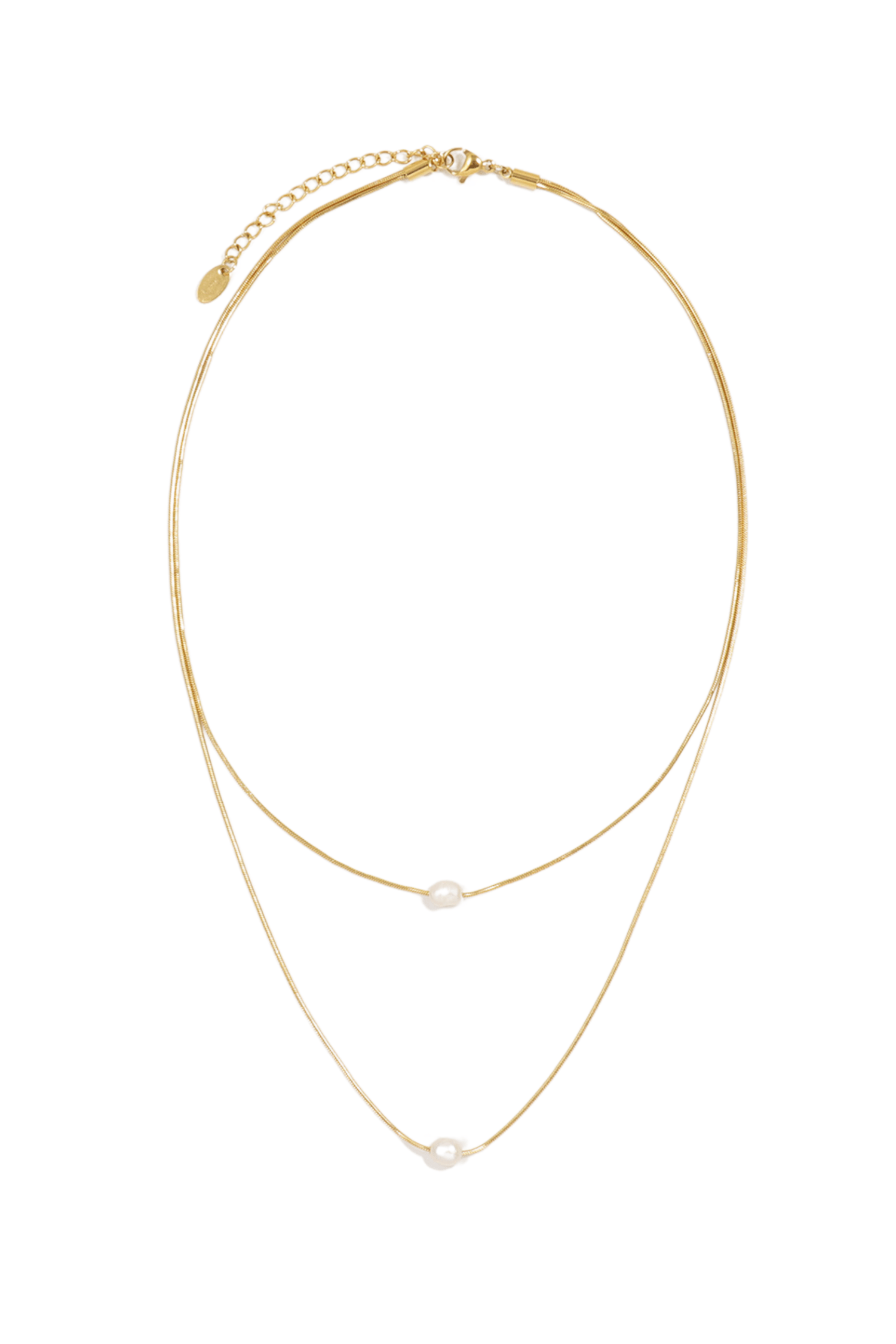 Petite Moments Layered Pearl Necklace Gold