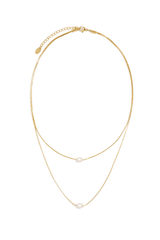 Petite Moments Layered Pearl Necklace Gold