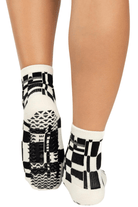 Pointe Studio Retro Geo Ankle Grip Sock Neutral