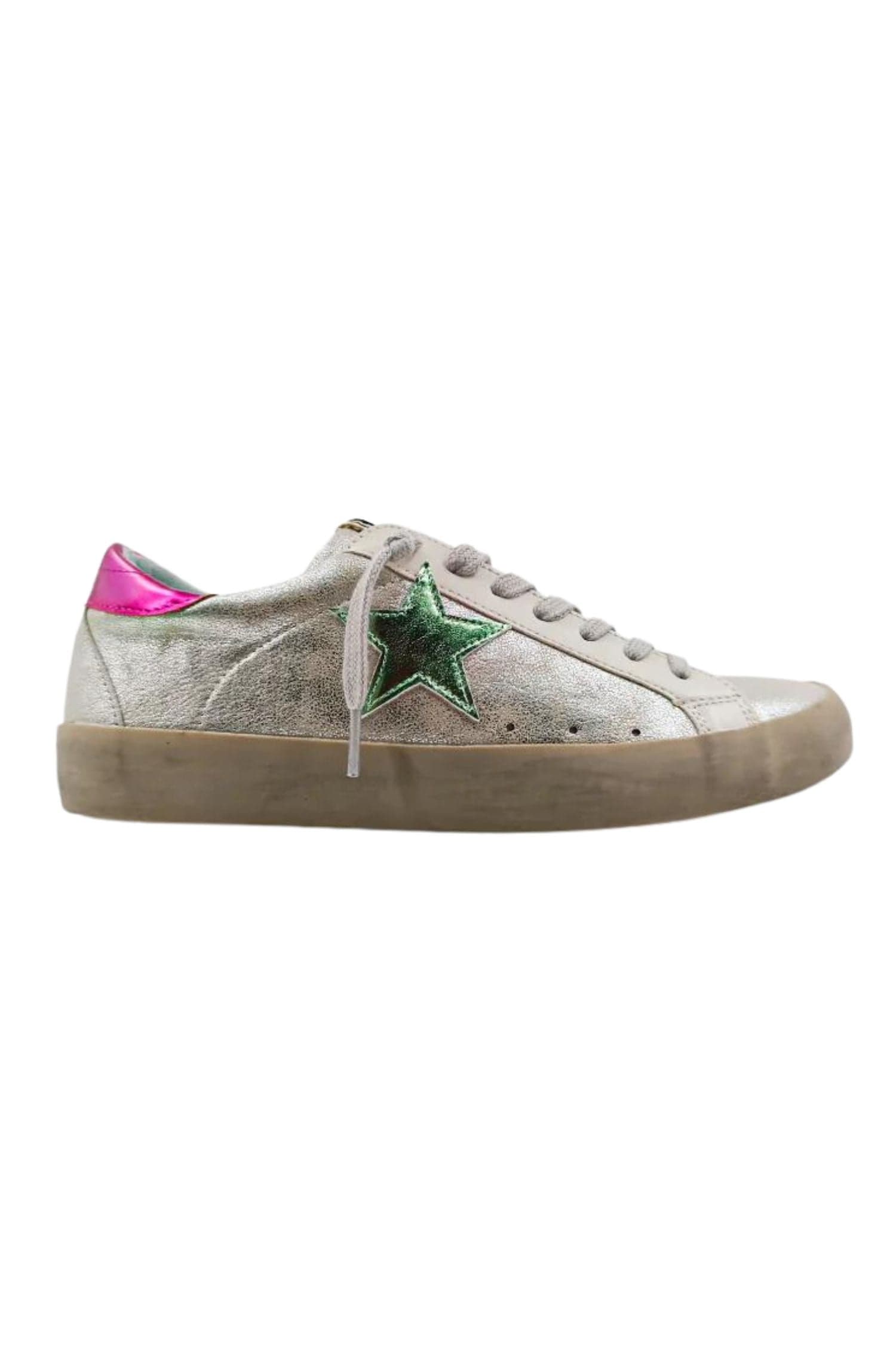 Shu Shop Paula Star Sneaker Silver Distressed