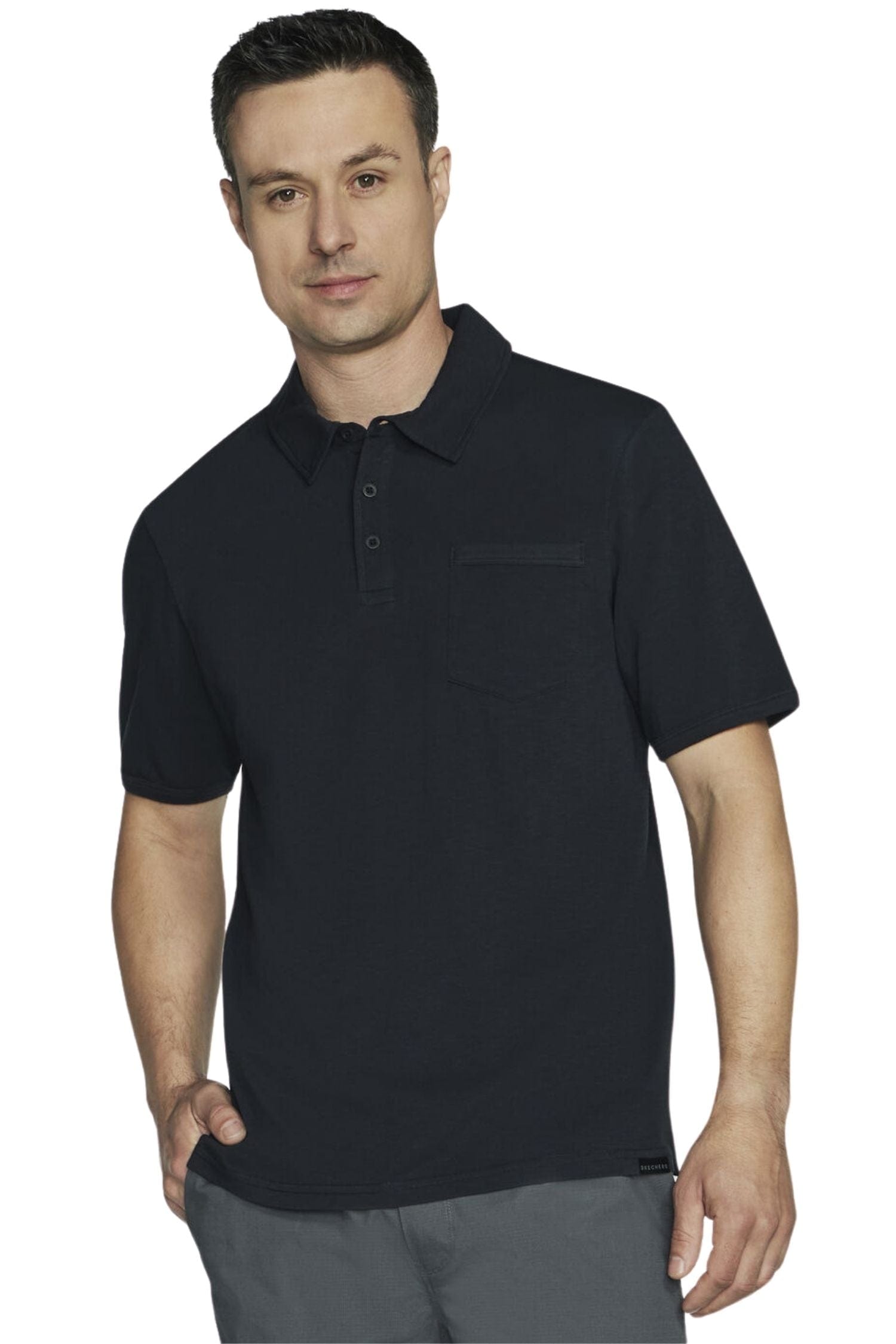 Skechers Men SKECH-BREEZE Slub Polo Black