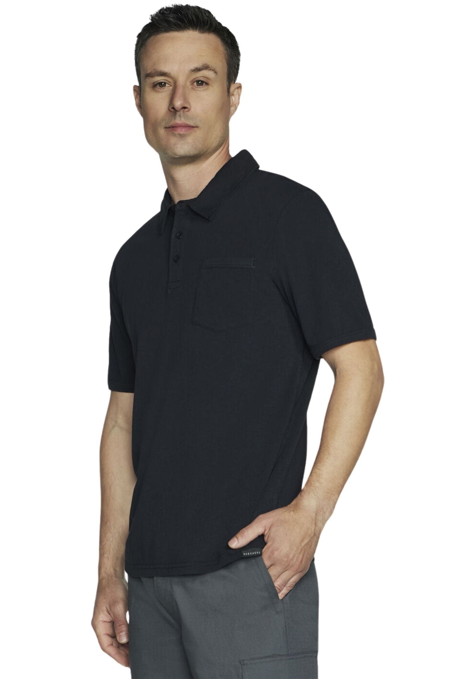 Skechers Men SKECH-BREEZE Slub Polo Black