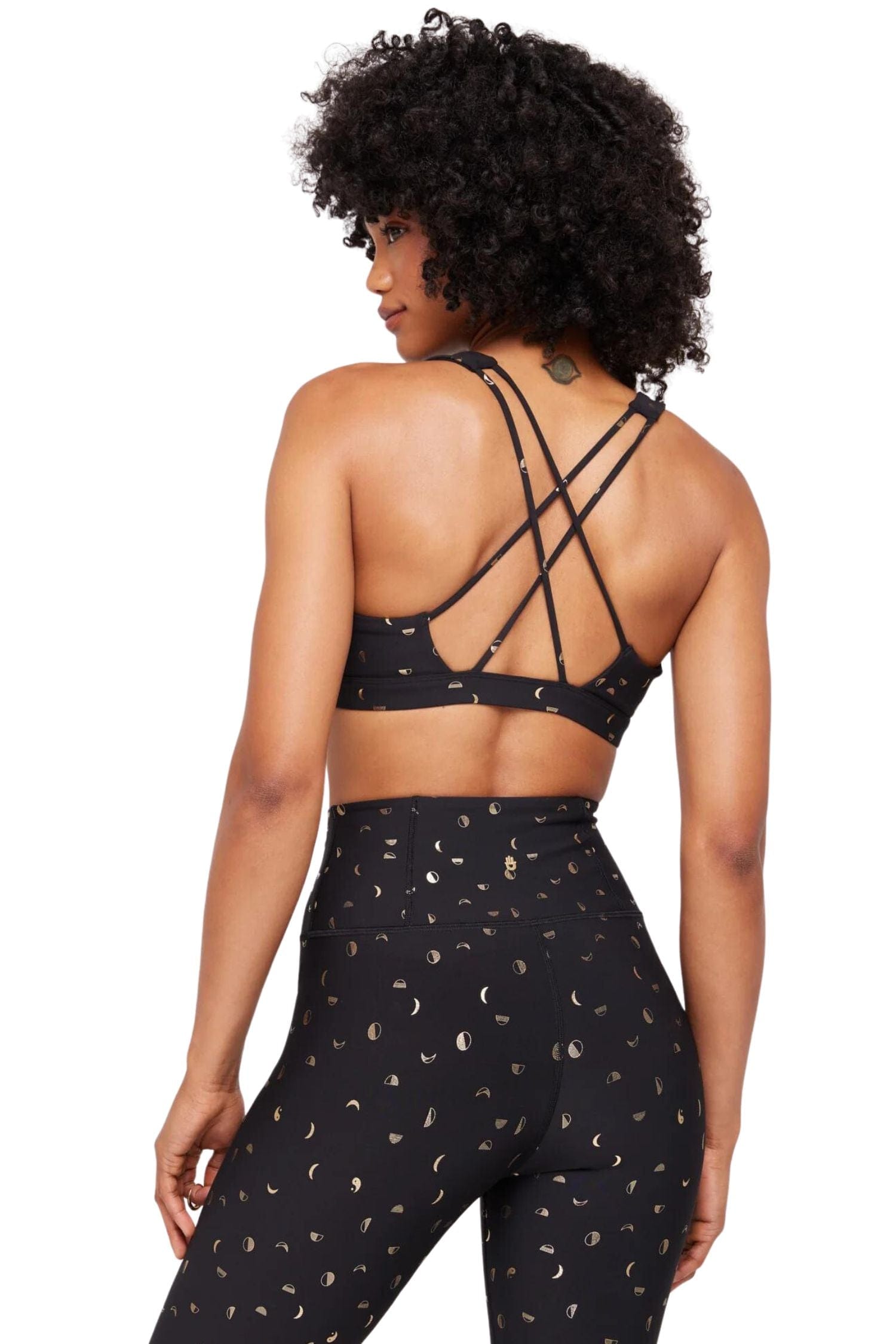 Spiritual Gangster Studio Dream Tech Bra Moon Phase Gold Foil