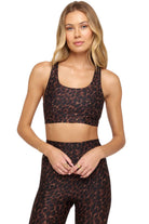 Spiritual Gangster Studio Dream Tech Bra Chocolate Animal Print