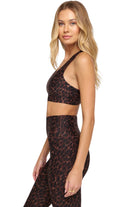 Spiritual Gangster Studio Dream Tech Bra Chocolate Animal Print