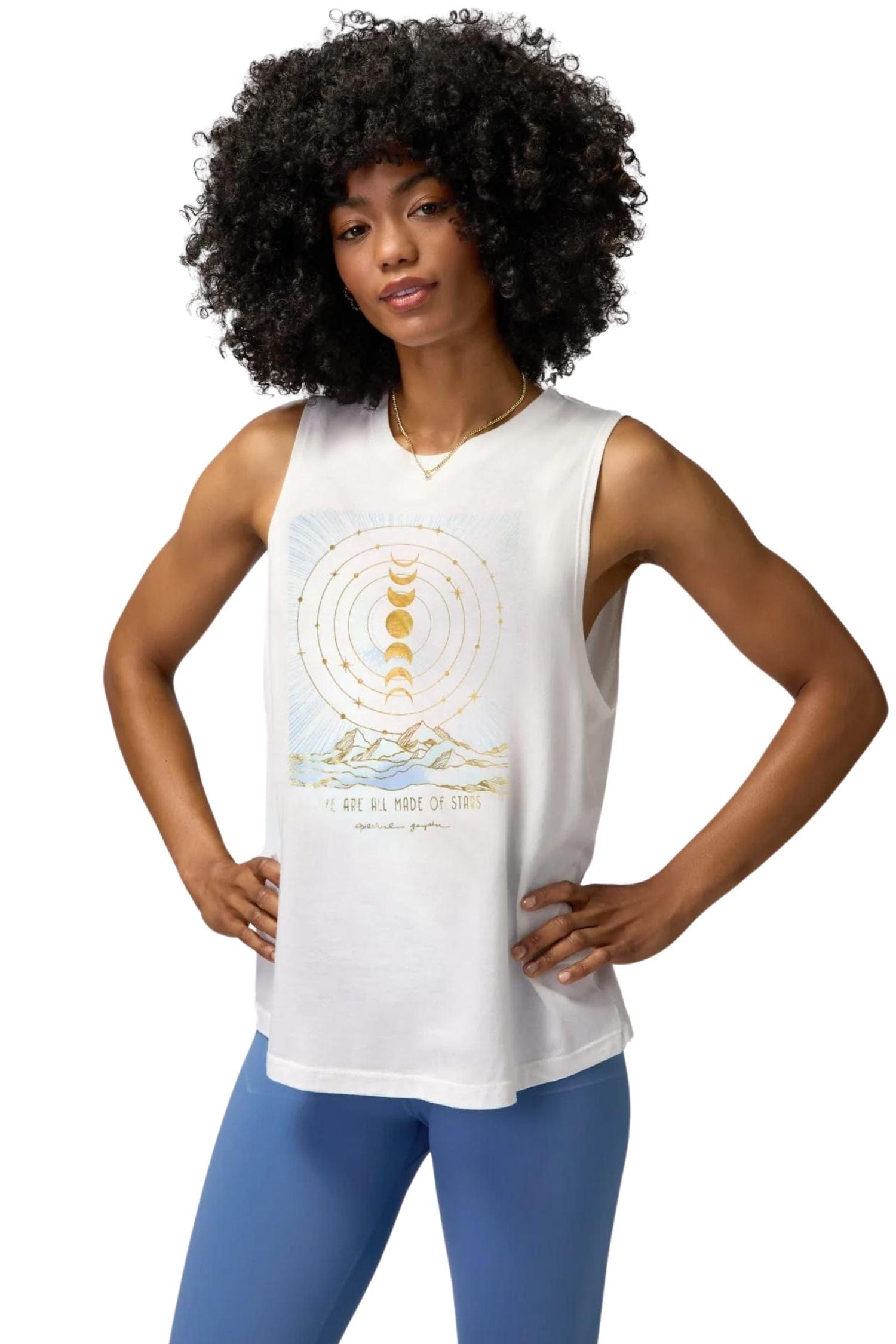 Spiritual Gangster Stars Jade Muscle Tank White