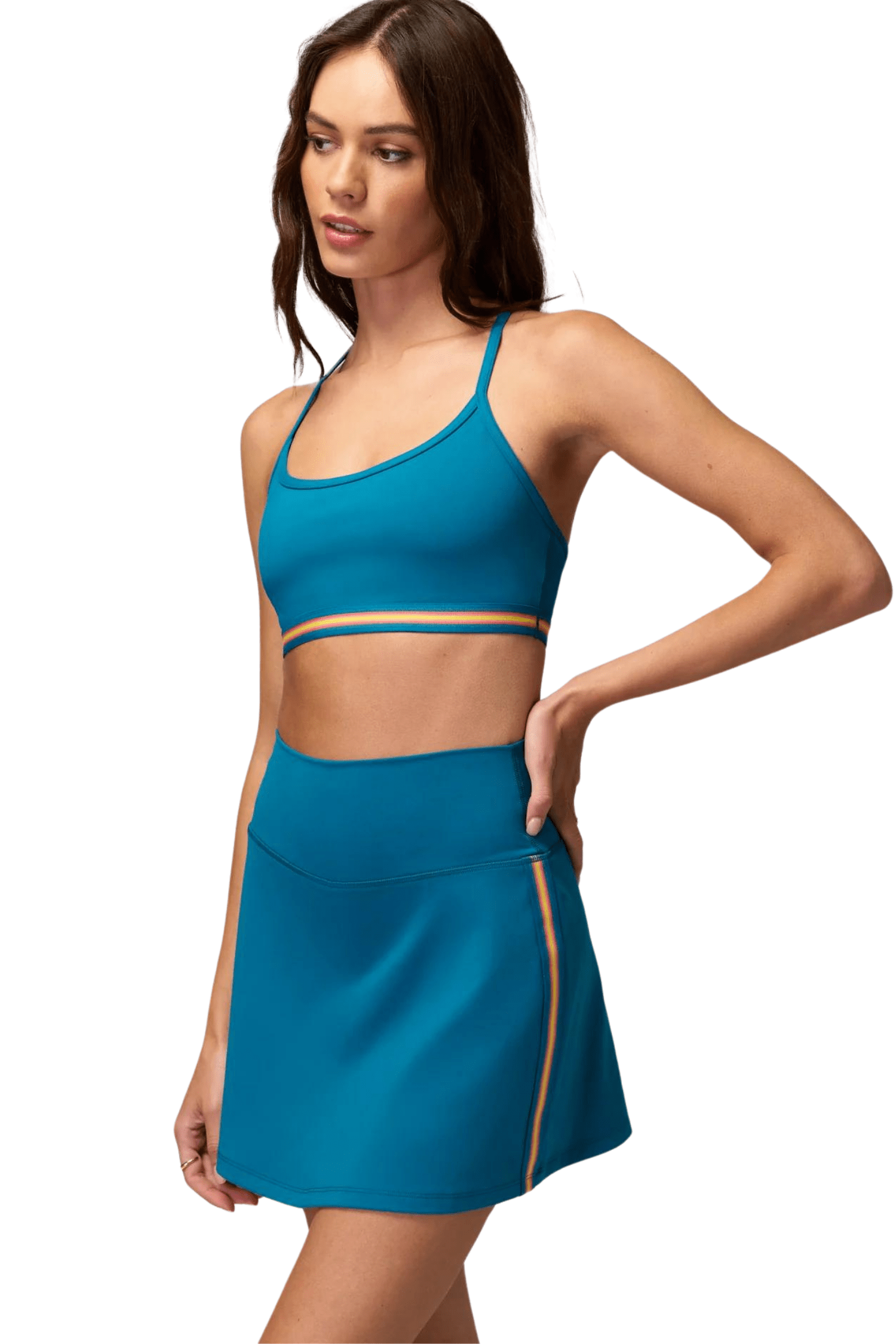 Spiritual Gangster Skinny T Back Novelty Bra Dark Turquoise