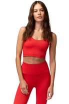 Spiritual Gangster Amor Crop Tank Ruby Red