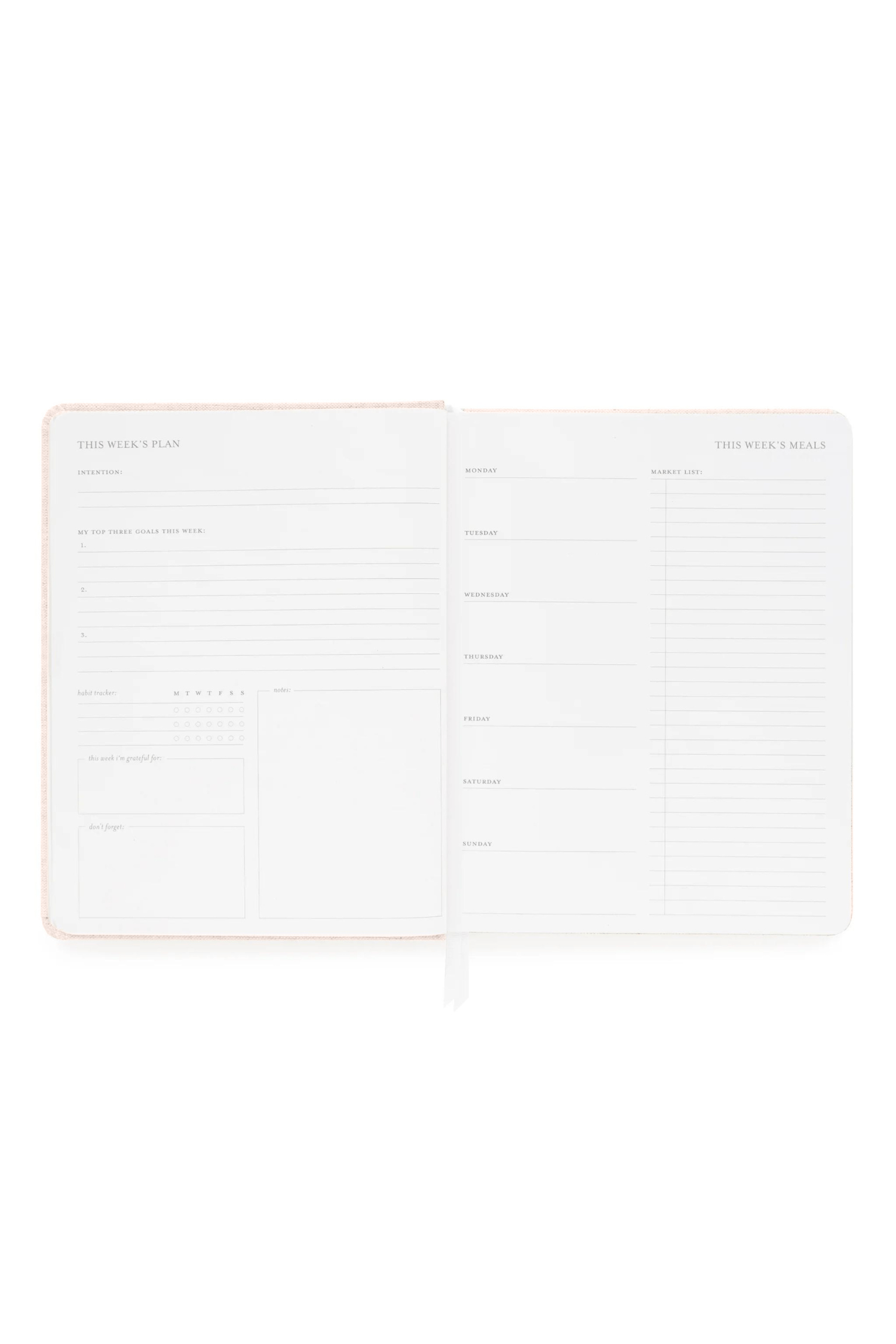 Sugar Paper Undated Weekly Planner Pale Pink