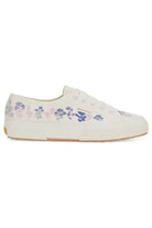 Superga 2750 Organic Flowers Embroidery Sneakers White Avorio Blue Pink