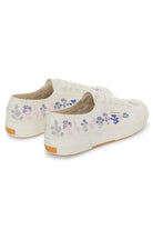 Superga 2750 Organic Flowers Embroidery Sneakers White Avorio Blue Pink