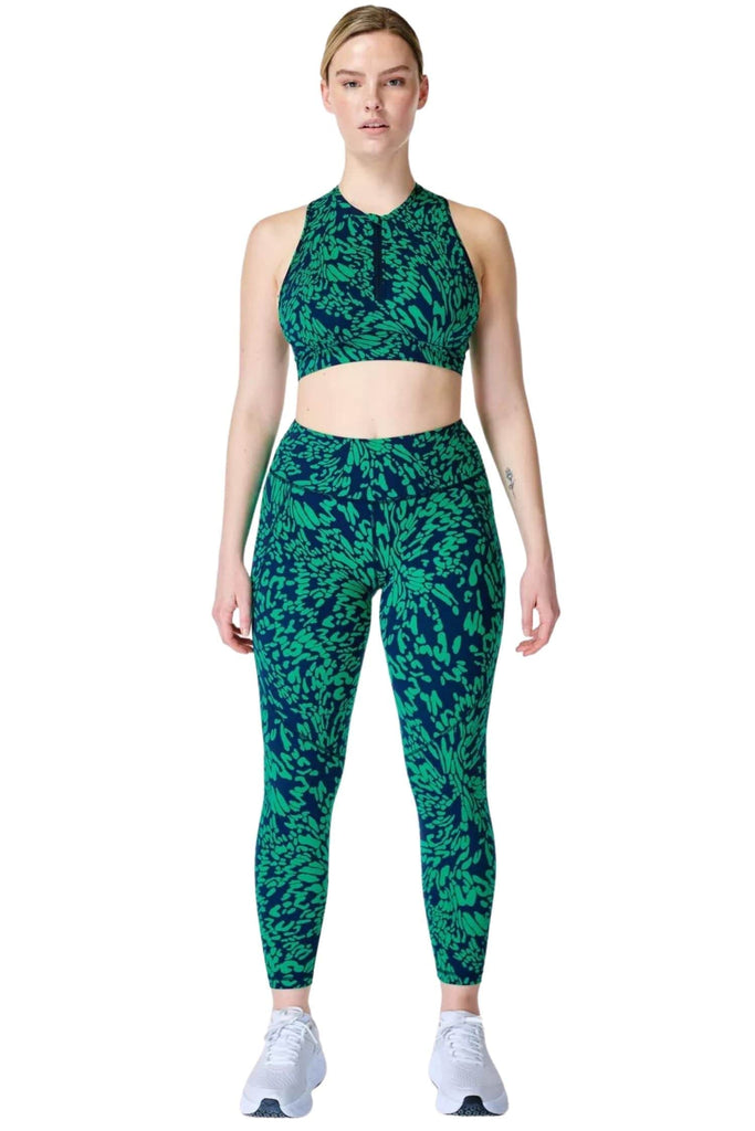 Sweaty Betty Power 7/8 Workout Leggings Green Butterfly Print