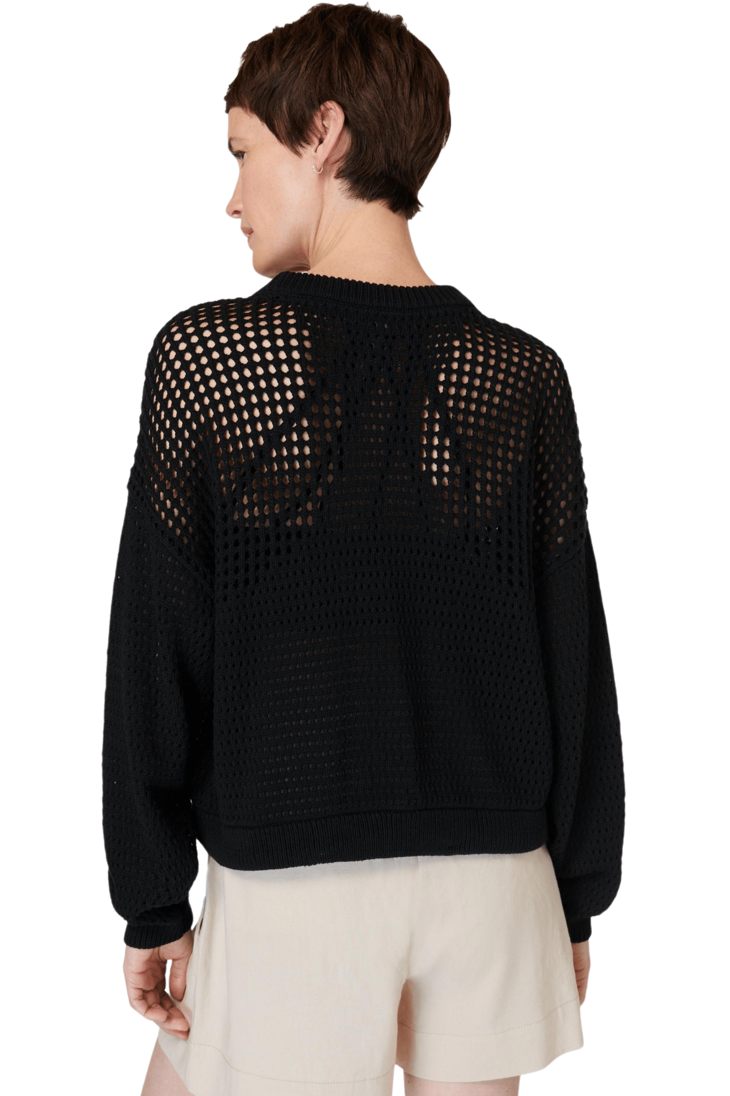 Sweaty Betty Tides High Open Weave Sweater Black