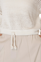 Sweaty Betty Tides High Open Weave Sweater Lily White