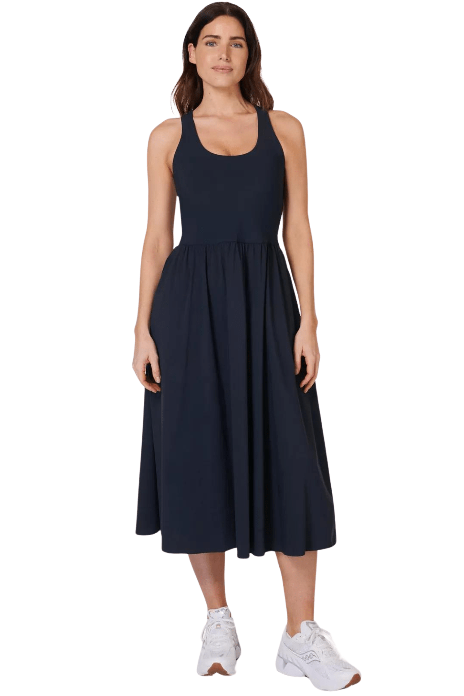 Sweaty Betty Explorer Ribbed Racer Dress Navy Blue