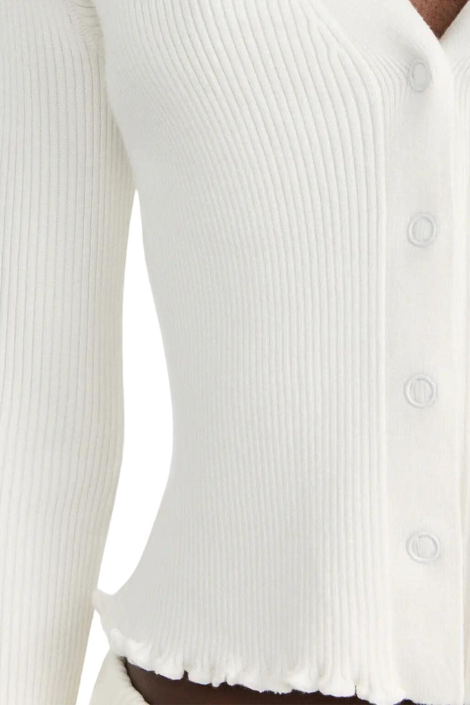Sweaty Betty Polo Knitted Button Through Lily White