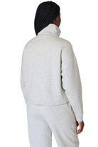 Sweaty Betty Sand Wash Funnel Neck Half Zip Ice Grey Marl