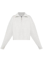 Sweaty Betty Sand Wash Funnel Neck Half Zip Ice Grey Marl