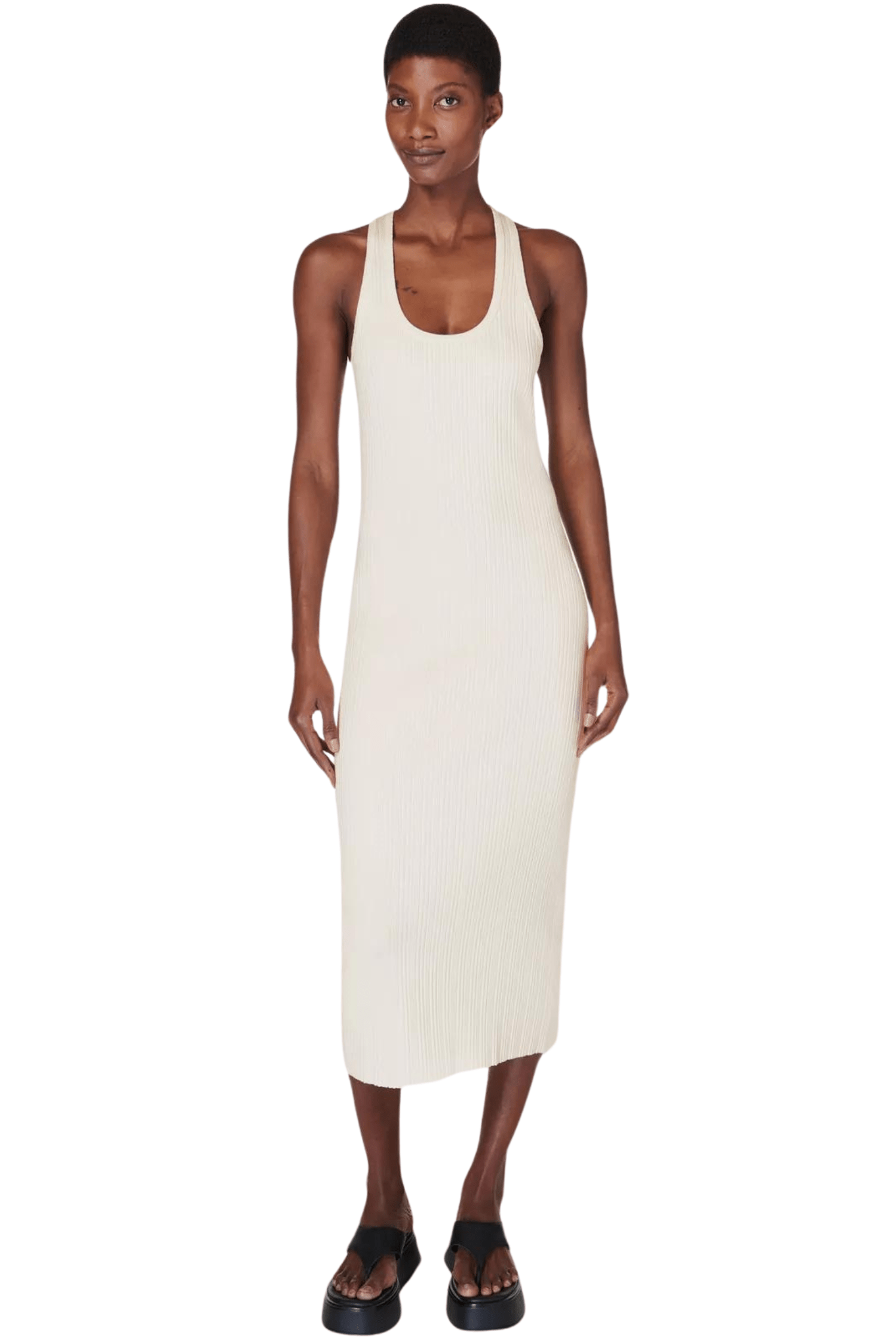 Sweaty Betty Resort Rib Tank Dress Lily White