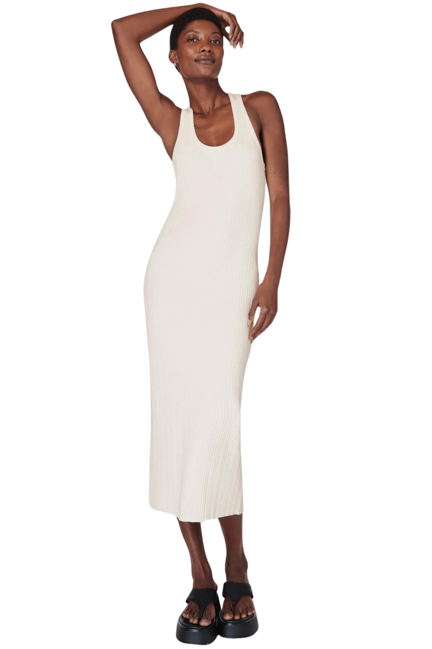 Sweaty Betty Resort Rib Tank Dress Lily White