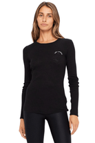 The Upside Rib Chrissy Long Sleeve Top Black